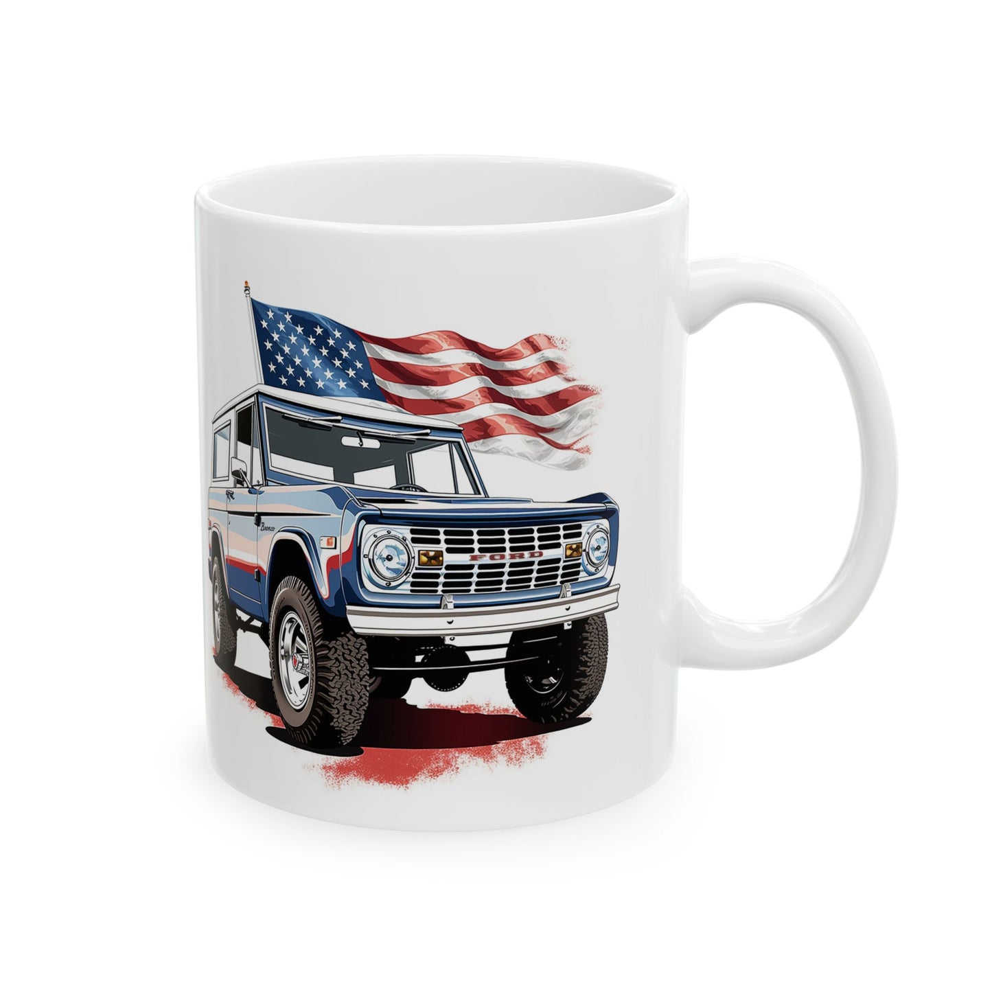 Ford Bronco Coffee Mug Ford Bronco lovers mug retro bronco mug american flag