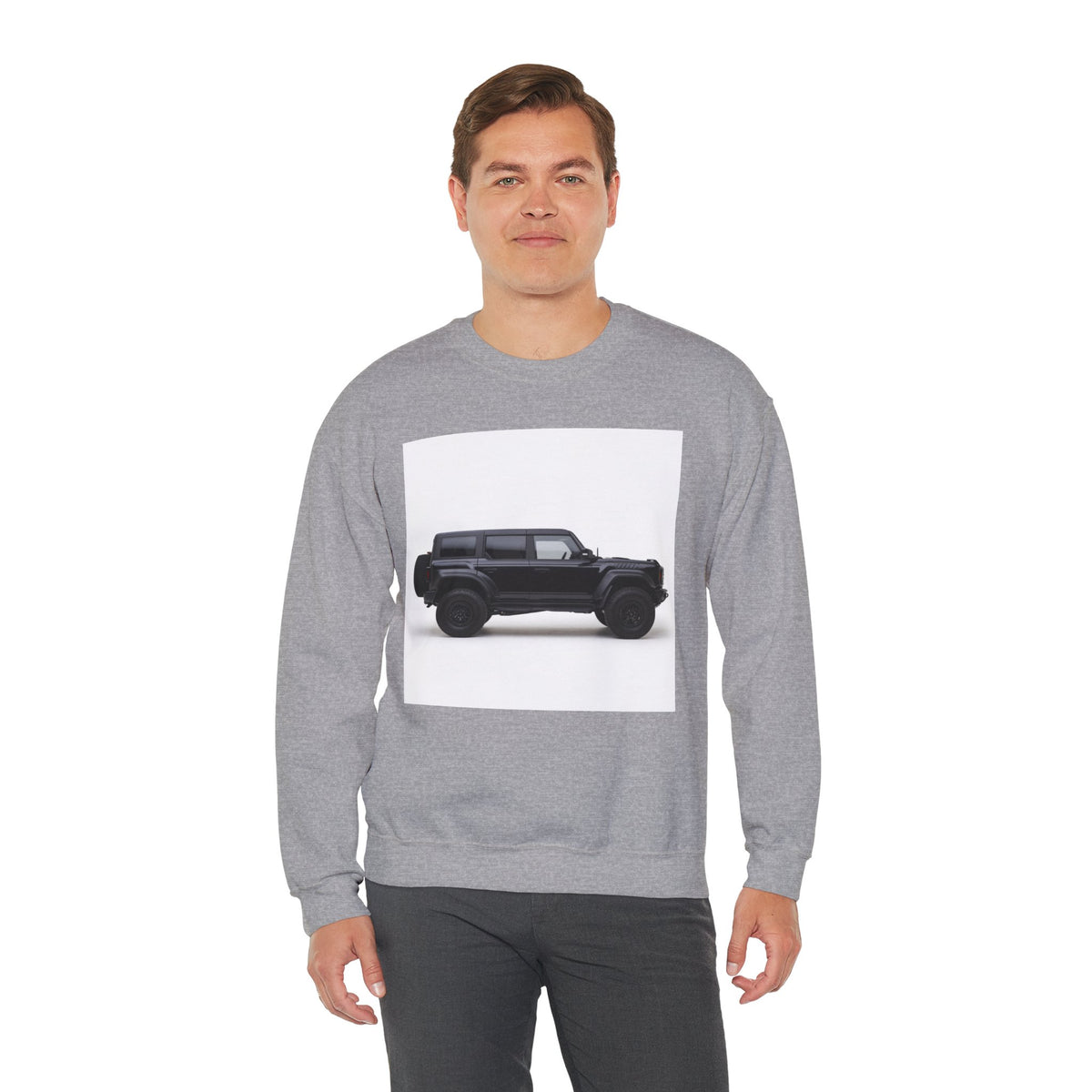 Black Raptor Bronco 4x4 SUV Illustration Sweatshirt | Off-Road Car Crewneck
