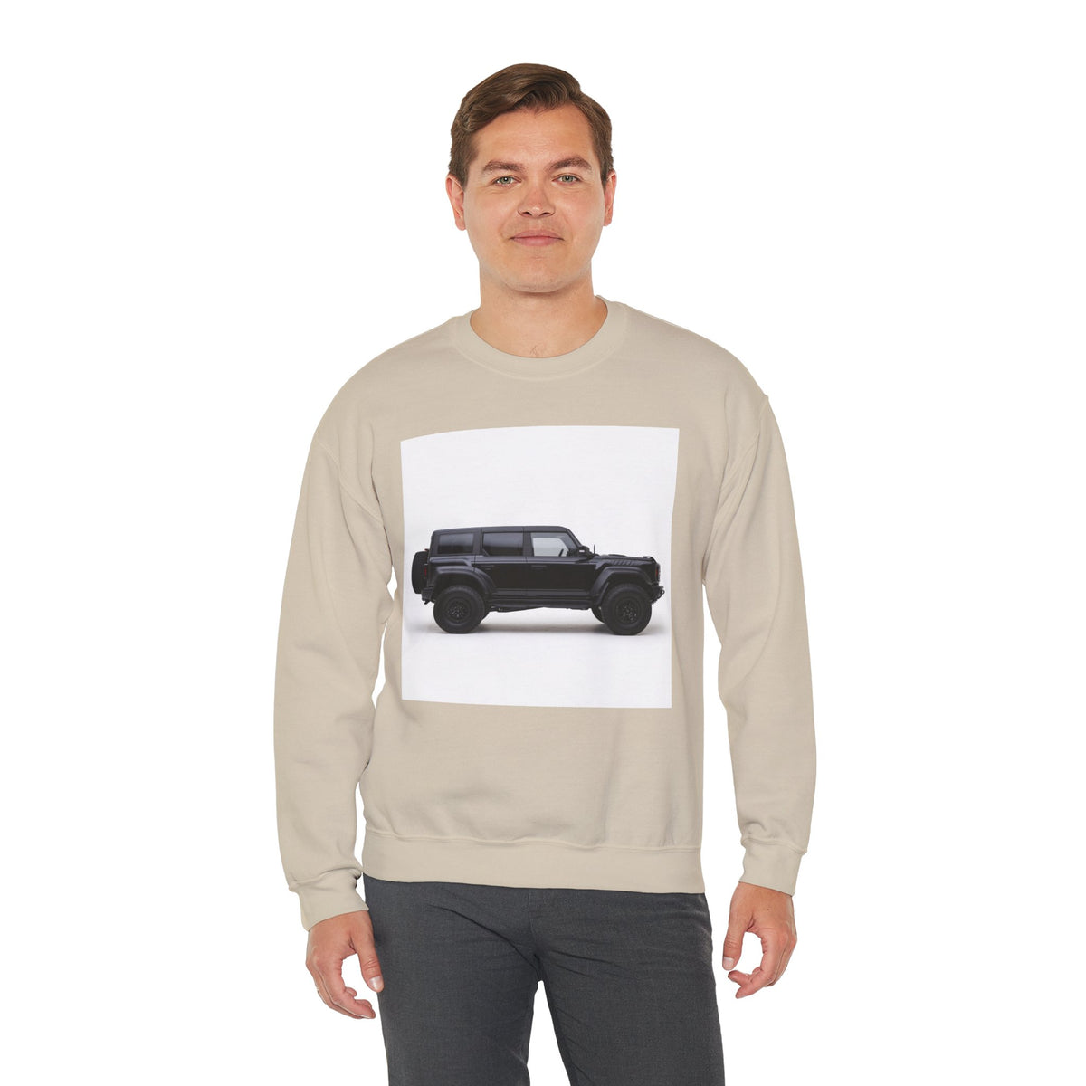 Black Raptor Bronco 4x4 SUV Illustration Sweatshirt | Off-Road Car Crewneck