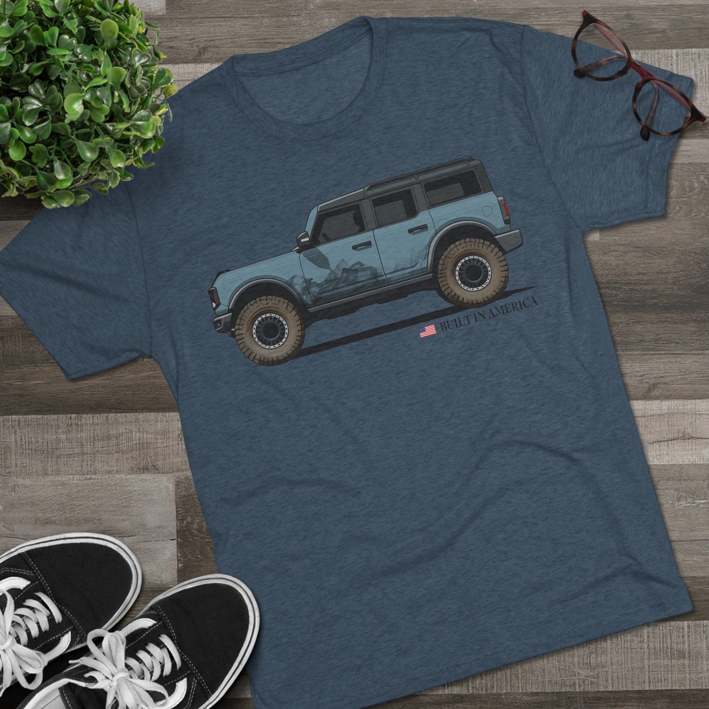 Ford Bronco Built in America - Area 51 Bronco - Unisex Tri-Blend Crew Tee