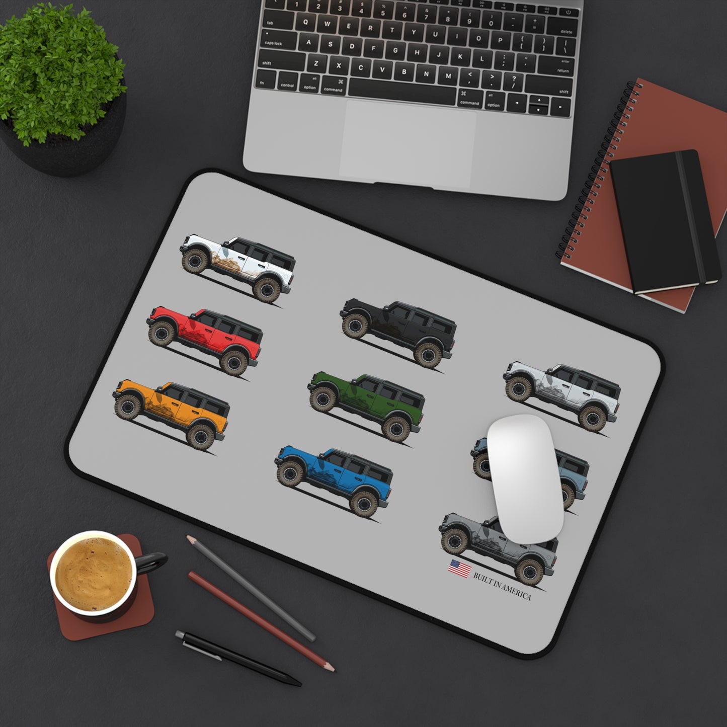 Ford Bronco Built in America - Desk Mat and Mouse Pad
