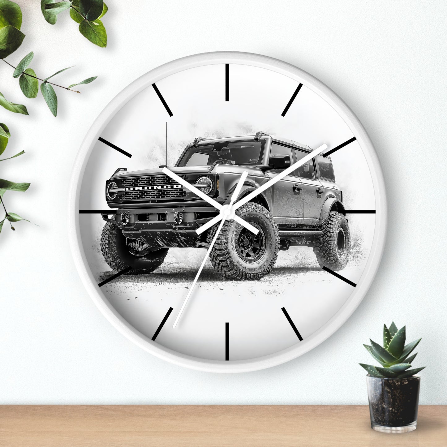 Ford Bronco Clock _ Off-Road Bronco Wall Clock -Truck Illustration, Automotive Decor