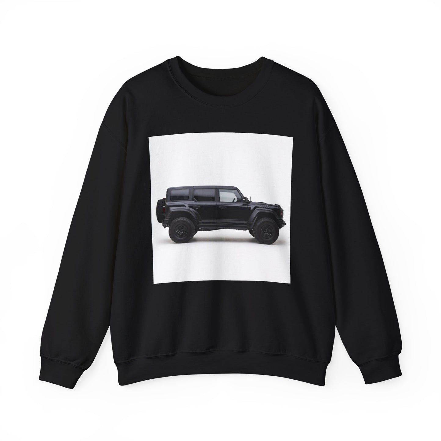 Black Raptor Bronco 4x4 SUV Illustration Sweatshirt | Off-Road Car Crewneck