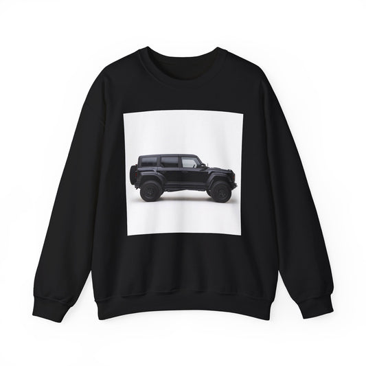 Black Raptor Bronco 4x4 SUV Illustration Sweatshirt | Off-Road Car Crewneck