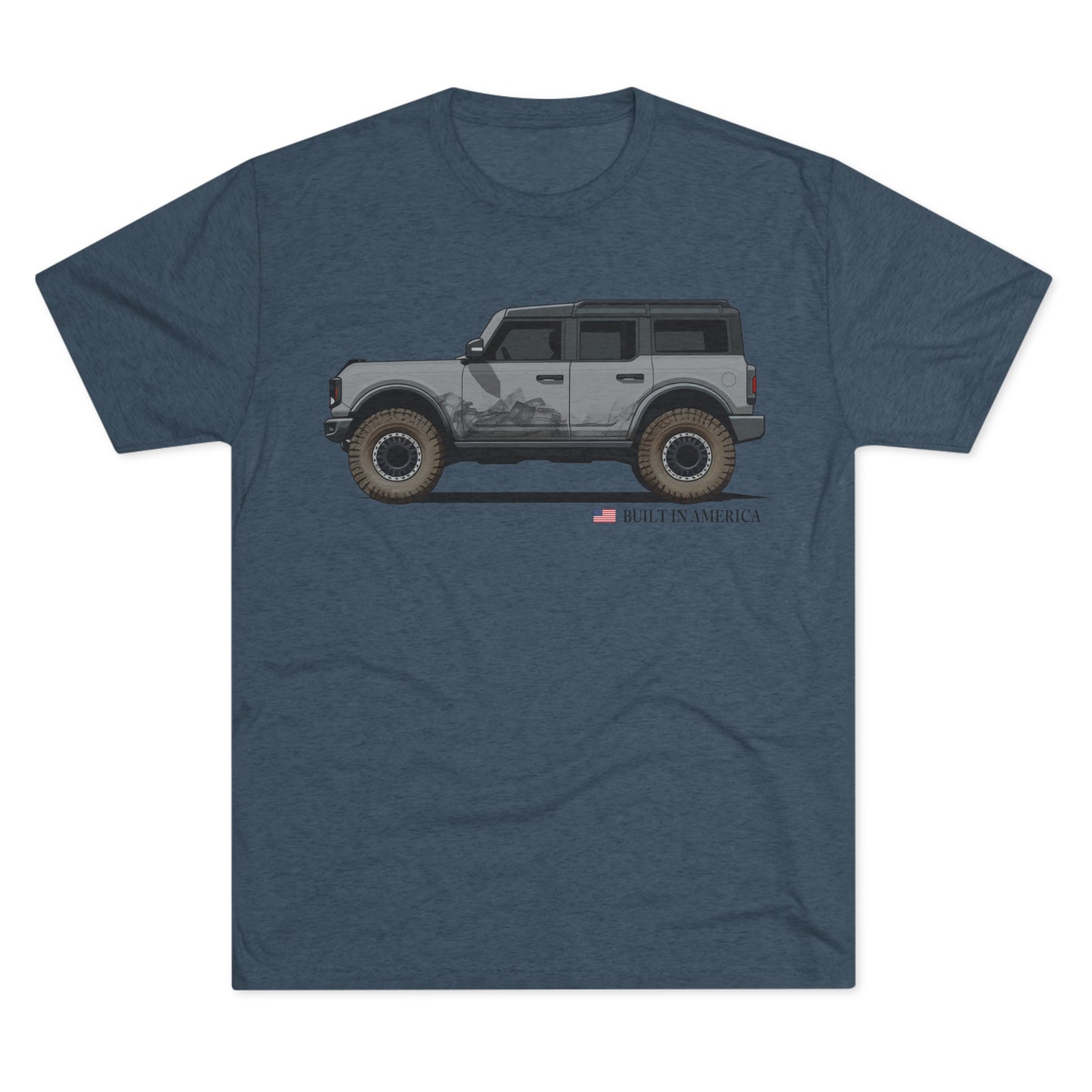 Ford Bronco Built in America - Cactus Gray Bronco - Unisex Tri-Blend Crew Tee