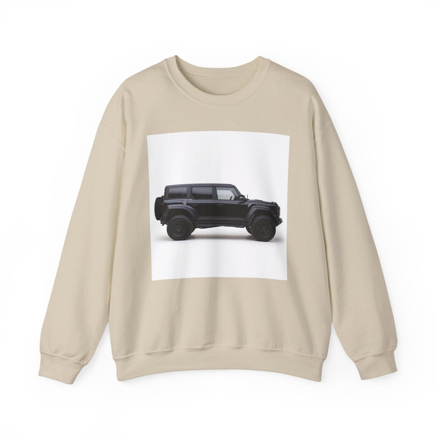 Black Raptor Bronco 4x4 SUV Illustration Sweatshirt | Off-Road Car Crewneck