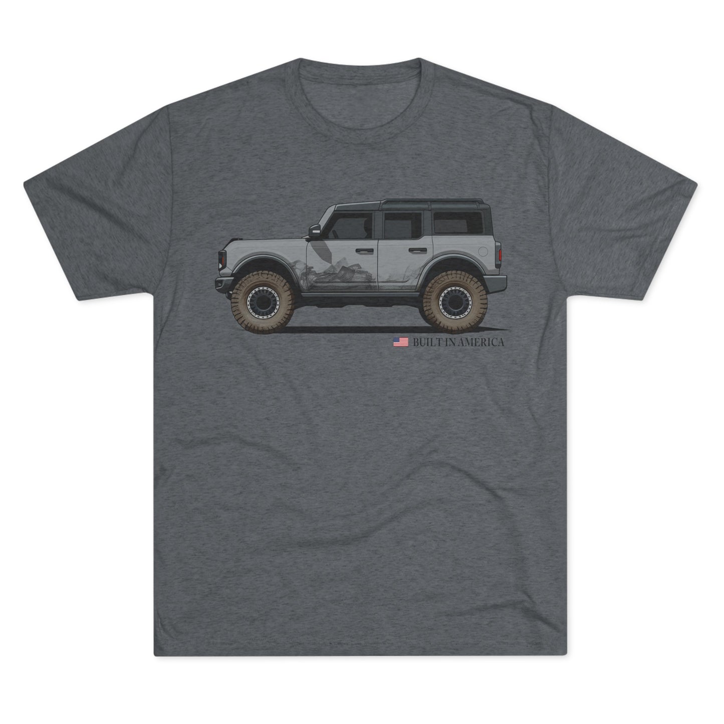 Ford Bronco Built in America - Cactus Gray Bronco - Unisex Tri-Blend Crew Tee
