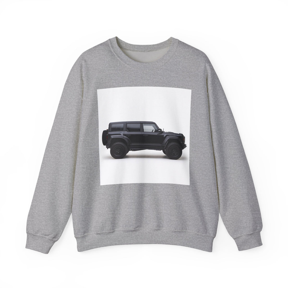 Black Raptor Bronco 4x4 SUV Illustration Sweatshirt | Off-Road Car Crewneck