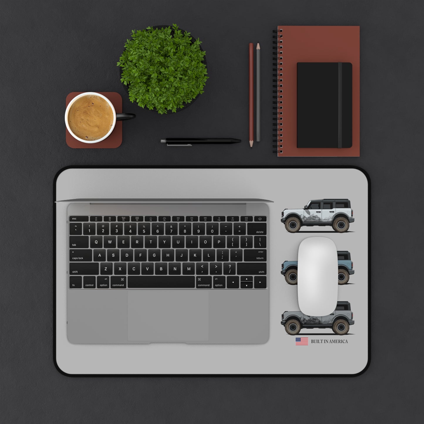 Ford Bronco Built in America - Desk Mat and Mouse Pad